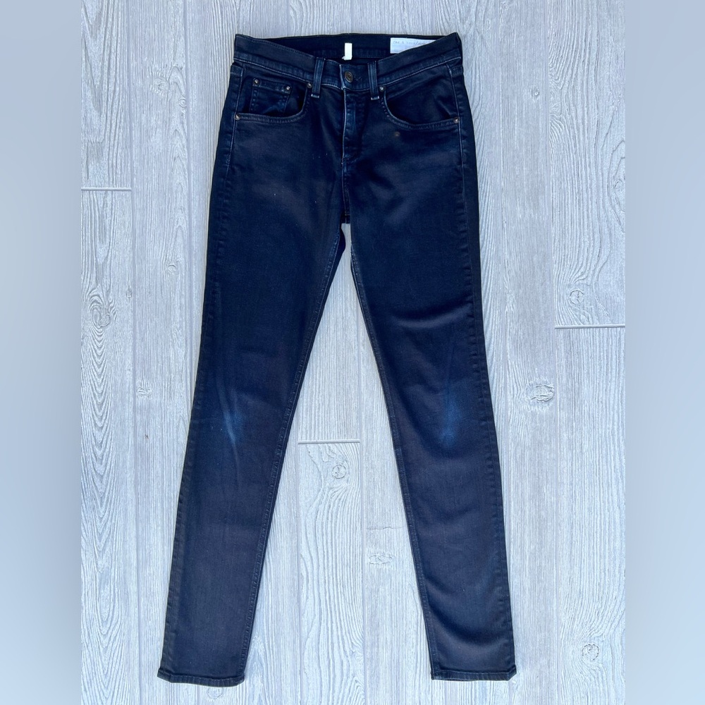 Rag & Bone High Rise Skinny Jeans Black Coal Wash Women’s Size 27